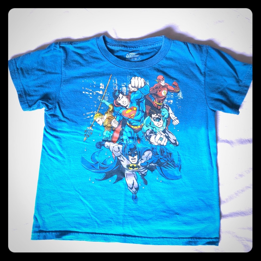 Justice League boys two tone blue tee